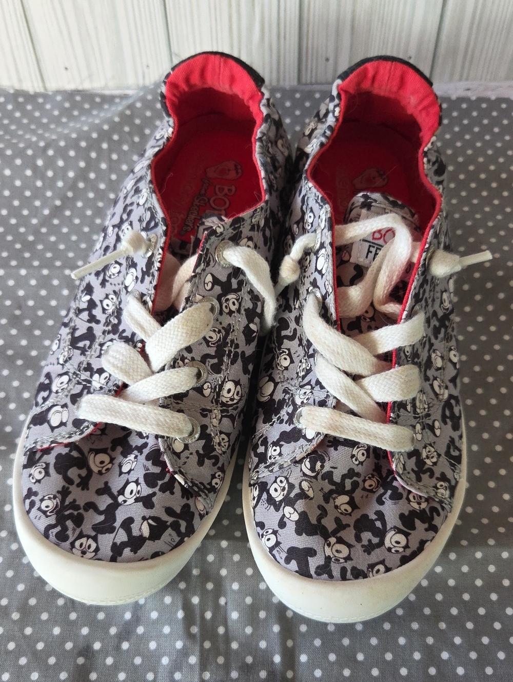 BOBS Felix 100 Canvas Sneakers with Black & White Felix The Cat 100 Anniversary